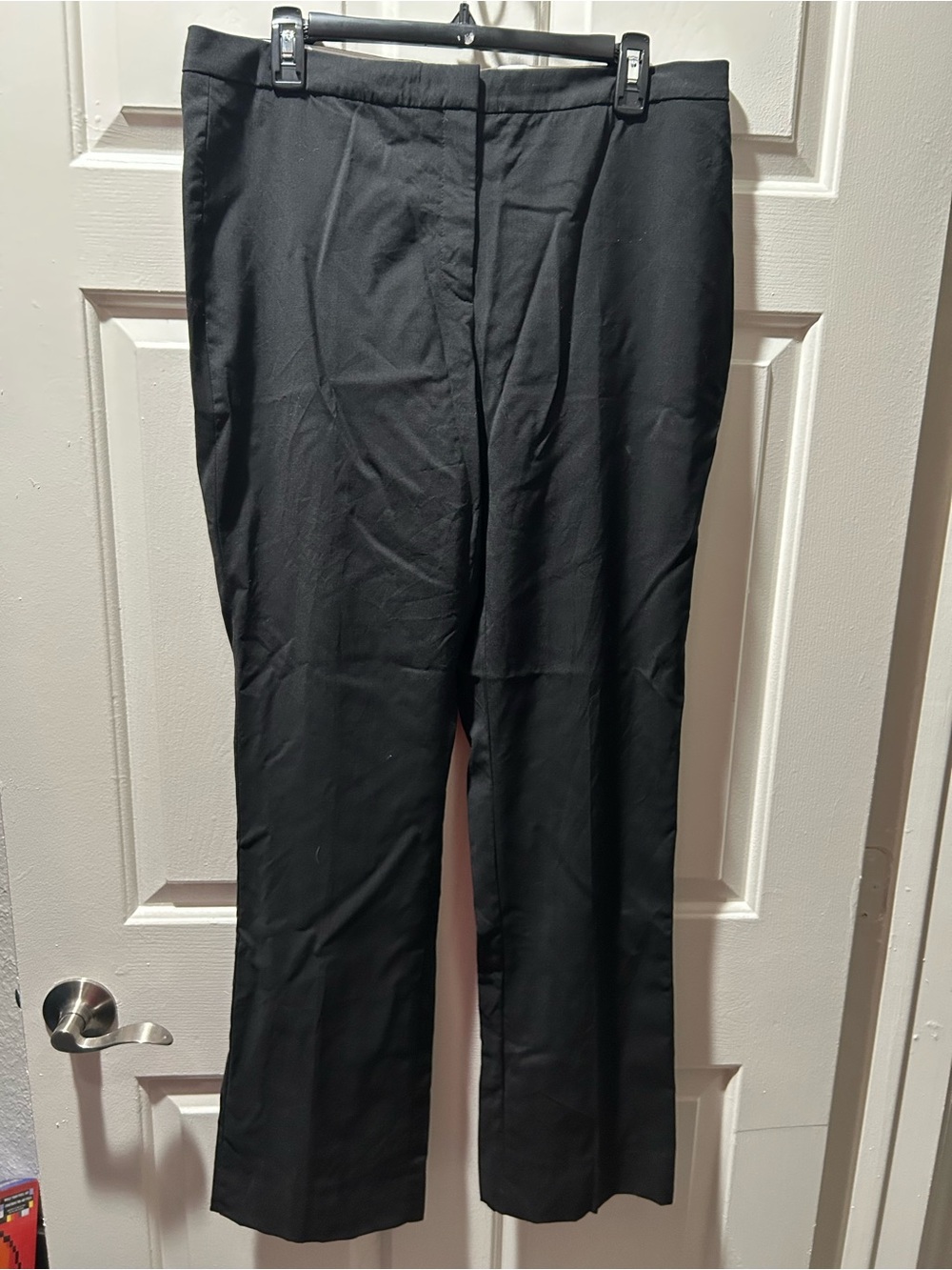 Hugo Boss Marzotto Tuleah Virgin Wool Black Bootcut Dress Trousers Size 10
